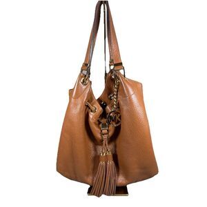 Michael Kors Camden Drawstring Leather‎ Shoulder Tote Brown Large